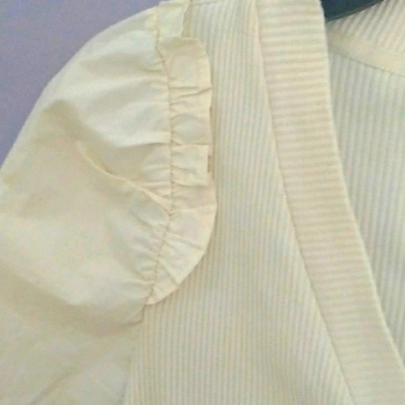 Who What Wear Off White Cardigan with Puffy Sleeves Sz M - Picture 2 of 5